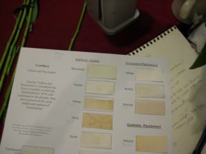 IMG_2968 Sample card of different types of vellum