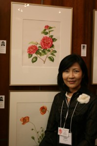 withPainting Akiko Enokido in front of her painting