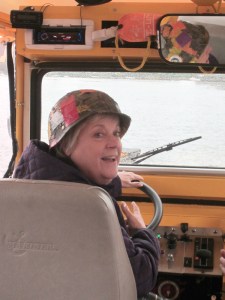 Suz Landay driving the Duck.