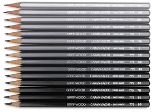 Range of Caran d'Ache Grafwood Pencils, courtesy of Dick Blick's website