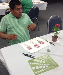 Students who were completely blind (but formerly sighted) were able to produce beautiful drawings. Photo courtesy of Bowers Museum/Council on Aging Orange County © 2014.