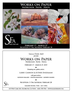 Cristina Baltyian will be showing work in "Works on Paper," at SAGA Fine Art.
