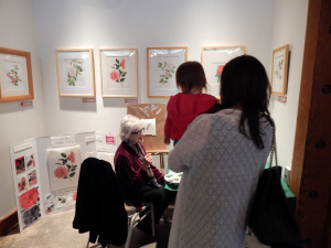 Gilly Shaeffer demonstrating her watercolor technique. Gilly Shaeffer demonstrating her watercolor technique. Photo credit: Brad King (SCCS President).