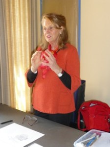 Jenny Phillips discussing techniques at Virginia Robinson Gardens.