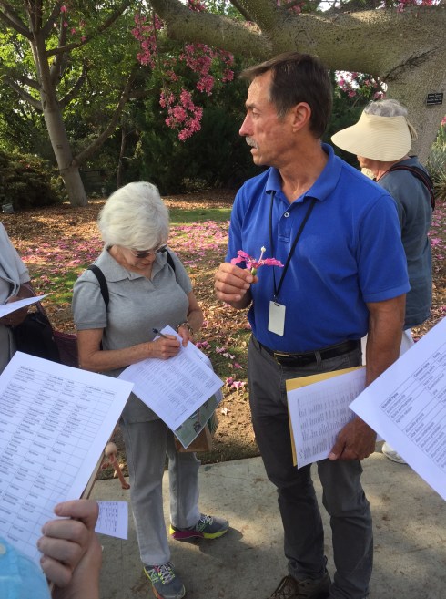 Jim Henrich, Curator of Living Collections, Los Angeles Arboretum, lectures about their tree collection. Photo by Clara Josephs, © 2015, all rights reserved.