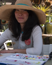 Ellie demonstrated botanical art with BAGSC at the Bowers Museum and at Roger's Gardens.