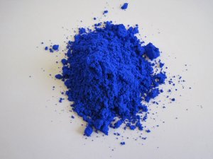 Blue pigment discovered at Professor Subramanian's lab at Oregon Stste University. Photo from Oregon State University.