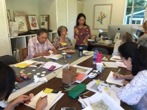 BAGSC members hard at work on their shell drawings in metalpoint. Photo by Olga Ryabtsova, © 2017.