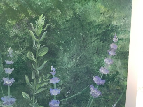 Detail of the mural, showing Estelle's work in progress. Photo by Jude Wiesenfeld, © 2018.