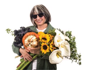 Sally Jacobs with an armful of inspiration.