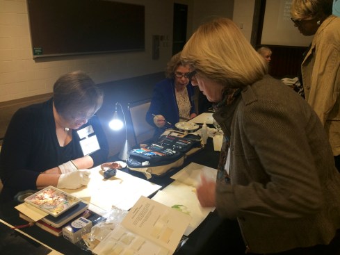 BAGSC member Deborah Shaw demonstrating botanical art.