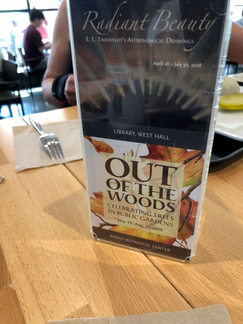 Table-top advertisements in the Café.